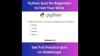 Python Quiz for Beginners to Test Your Skills - Variable Name