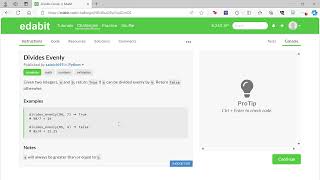 Python Tutorial for Beginners - Edabit - Divides Evenly