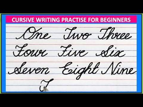 CURSIVE HANDWRITING PRACTICE FOR BEGINNERS  ||  1 TO 10 in CURSIVE WRITING || ONE TO TEN SPELLING