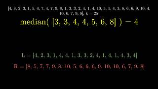 Illustration of Linear Time Median of Medians Algorithm