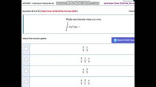 MTH301 - Calculus II (Quiz No.4)