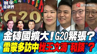 P4 金磚國擴大！G20緊張？雷蒙多訪中找王文濤"和談"？【#寰宇全視界】 20230825