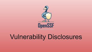 OpenSSF Vulnerability Disclosures WG (July 13, 2022)