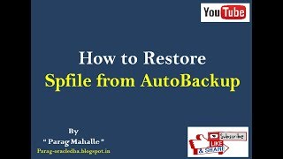 Restore Spfile From Autobackup | Restore Spfile from  Rman backup | #restorespfile