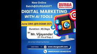 🚀 New Online Batch @ DURGASOFT