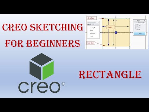 PTC Creo Parametric Sketch Rectangle for beginner