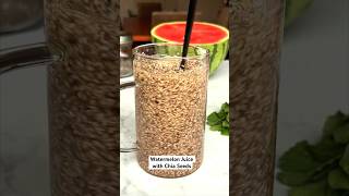 CHIA SEED WATERMELON DRINK -feel fuller & better for blood sugar control than just juice & omega 3s