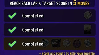 Zany zappers 830 points 5 moves Score Rally Match Masters Solo Challenge HARD Challenge