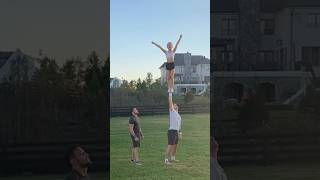 Warming up coed stunts with Kenzie….#cheer #coedlessons #coed #stunting #cheerleaders #warmup