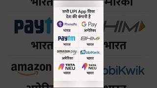प्रमुख / सभी UPI ऐप्स किस देश की कंपनी है || Which country's   company are the major /all UPI apps?