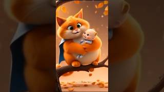 A cat rescued baby from danger #cute #kidsworld4321 #funnyanimal #catlove #babylove