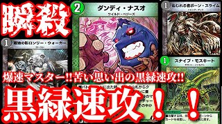 【デュエプレ】爆速マスター到達！！ダンディナスオを採用した黒緑速攻の盤面制圧力がヤバすぎたｗｗ【デュエルマスターズプレイス】