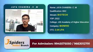 Successfully Placed | From Jspiders Hebbal | JAYA CHANDRA  C  M