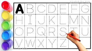 Alphabet, ABC song, ABCD, A to Z, Kids rhymes, collection for writing along dotted lines for toddler