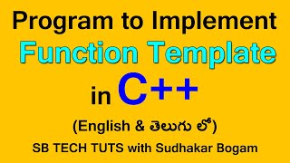 Program to Implement Function Template | Function Template Program with Execution | Templates | C++