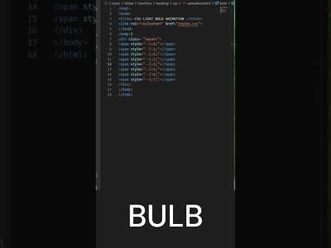 light bulb animation #css #html #language #tutorial #3d #coding #progaming
