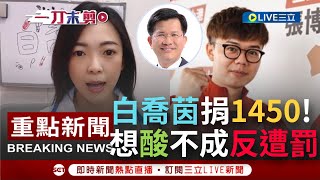 【一刀未剪】想蹭熱度? 白喬茵"斗內"張博洋1450元! 違反政治獻金法"高級酸"不成 恐遭罰2倍!│【焦點人物大現場】20220720│三立新聞台