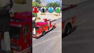 FIRE TRUCK CHALLENGE RAINBOW doll soldiers Squid Game in GTA 5 #gta5