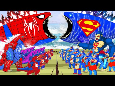 Evolution Of SUPERMAN GODZILLA & KONG vs SPIDER BLOOPZILLA EARTH: Who Will Win?! Godzilla Cartoon