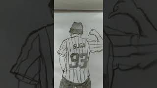 suga sketch by magical art #sketch #magicalart #drawing #art #bts #suga #btssketch