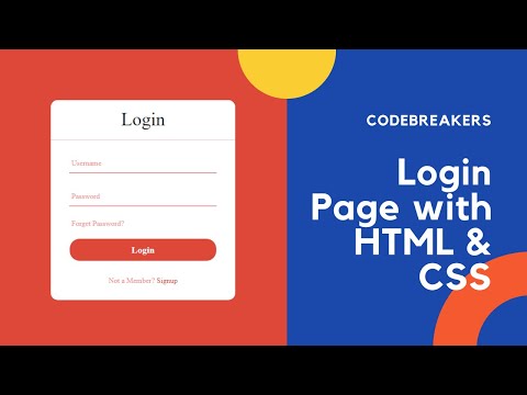 Login page with HTML and CSS only no JavaScript's | Code Breakers