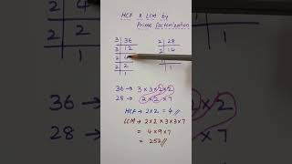 HCF and LCM by prime factorization method | clss 10th chapter1 | ts ssc #shorts #youtubeshorts