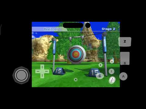 Playing wii sports resort