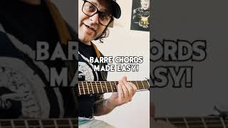 Bar Chords Made Easy #guitarlessons #shorts