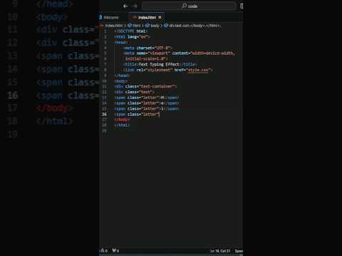 Text Typing Effect (Part 1) | #htmlcss #codingtutorials #short