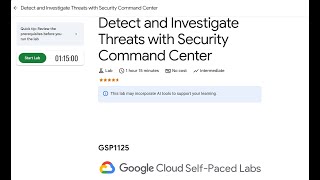 Detect and Investigate Threats with Security Command Center | GSP1125 | 2025 | #arcade2025
