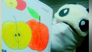 Teaching colours by colouring an apple...
