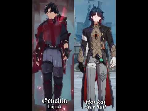 Genshin Impact Honkai: Star Rail Male character character walk comparison #duetnightabyss  #honkai