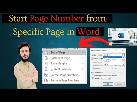 Page Number starting at a specific page in MS Word | Start page number from desired page
