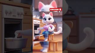 Mummy Cat Keeps Milk In Oven #cat #cutecat #cartoon #catlovers #viralcats #funnycats #cutekitty