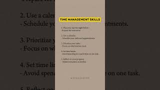 Time management skills ?
