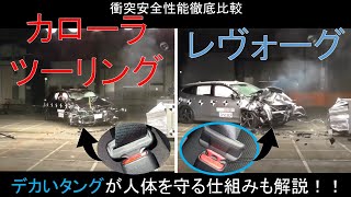 【トヨタ カローラツーリング(2021) VS スバル レヴォーグ(2020)】衝突安全性能徹底比較~ロッキングタングについて解説~