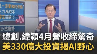 美生產一定要做!"緯創.緯穎"擴美國布局 點火上攻? 緯創.緯穎4月營收雙創高!客戶需求強AI伺服器續衝?│王志郁 主持│20250511｜Catch大錢潮 feat.黃世聰