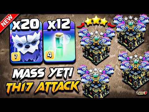 Best TH17 Attack Strategy With YETI 2025 | TH17 YETI Attack With RC CHARGE | Town Hall 17 Attack COC