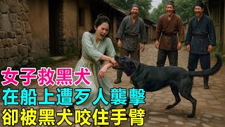 民間故事：女子救黑犬，在船上遭歹人襲擊，卻被黑犬咬住手臂