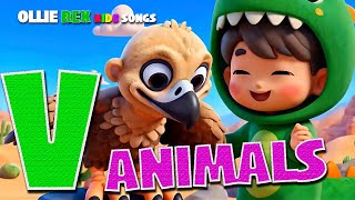 V is for Vulture, Viper & More! | Fun Letter V Animal Song for Kids