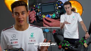 George Russell EXPLAINS his Mercedes Race Seat and Steering Wheel 🔍
