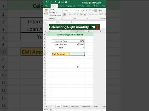 Right way to Calculate Monthly EMI ✅ Excel formula | #excel #excelformulas #emicalculator