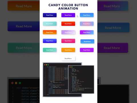 37/100 HTML/CSS/JS Animation: Candy Color Button Animation 👍👍👍 #htmlcssanimation #short