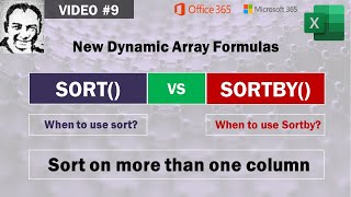 Excel Dynamic Array Functions - Video #9: Sort Vs SortBy - Sort on more than one column