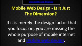Mobile Web Design - Mobile Website Design The Future Of Internet Marketing