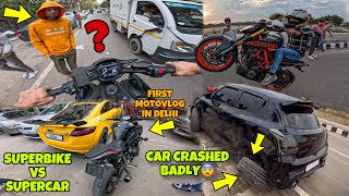 MY FIRST MOTOVLOG😍 IN DELHICITY     Kawasaki H2r 2024
