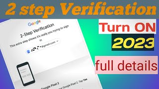 YouTube two Step verification kaise kare 2023/ two step verification YouTube/ two  step verification
