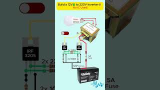 How to Make a 12V DC to 220V AC Inverter at Home 🔋⚡ #Shorts #inverter #diy #220v #circuit #12v