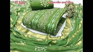 *SOFT COTTON SEQUENCE PANNEL BATIK TOP WITH FULL BATIK BOTTOM & RESHAM BORDER DUPATTA* 