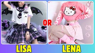 Lisa or Lena #24 🔥 | KUROMI vs HELLO KITTY 💜💗 | WHAT WOULD YOU CHOOSE? #lisa #lena #lisaorlena